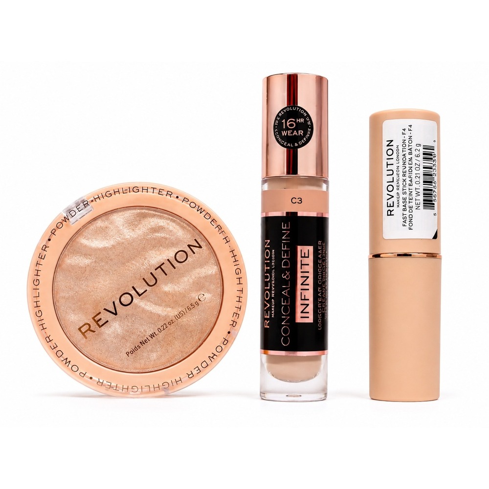 Revolution Highlighter Reloaded Conceal Define Infinite Foundation Stick Bundle